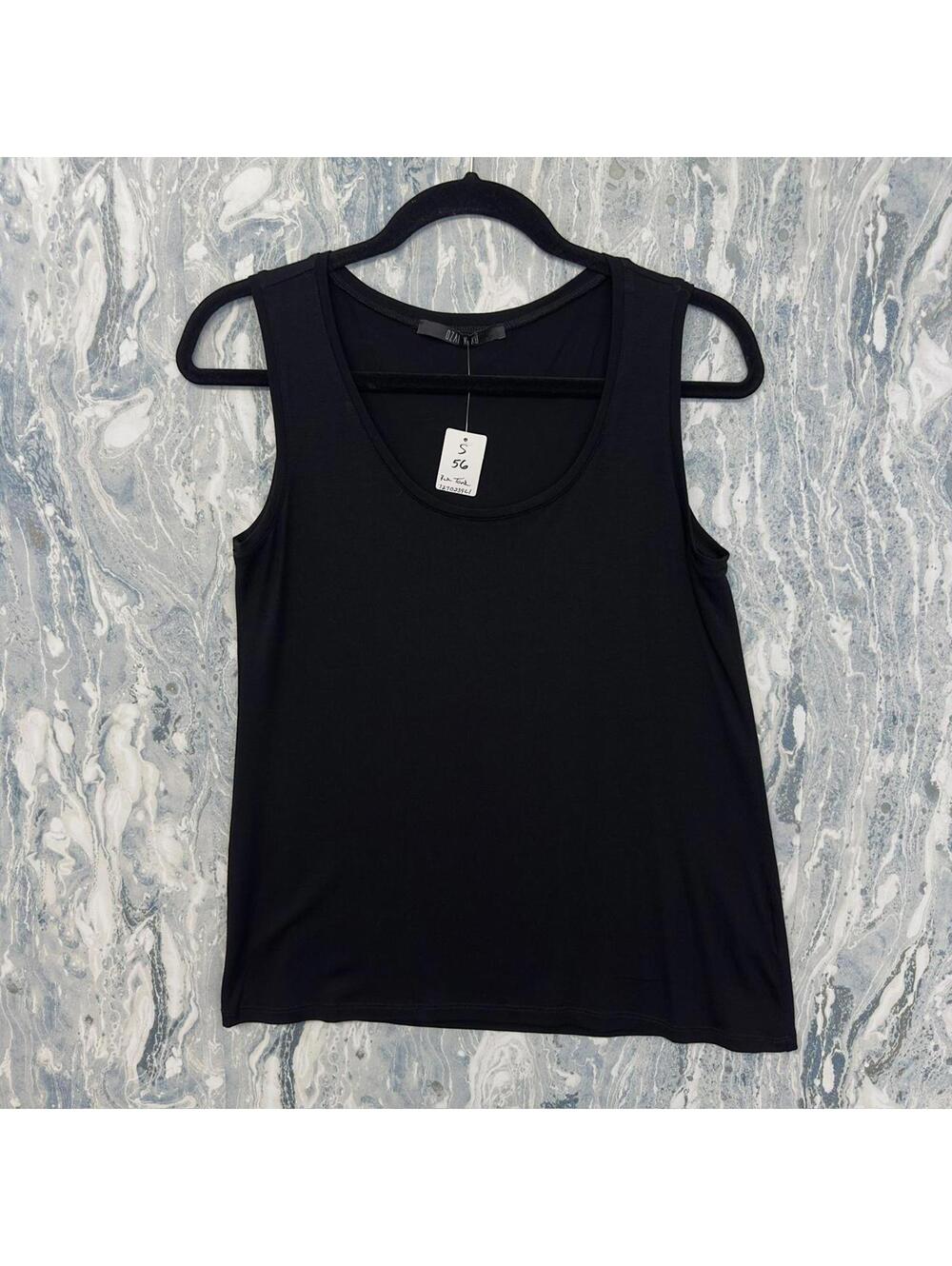 Minimalist Casual Boho Black Sleeveless Tank Top (S)